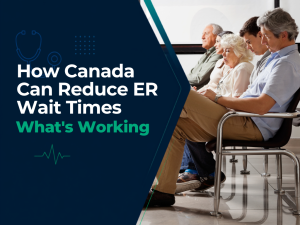 Canadian primary care team working with a patient as part of efforts to reduce ER wait times